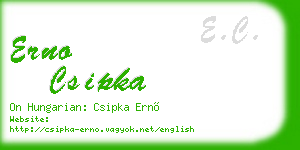 erno csipka business card