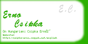 erno csipka business card